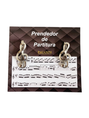 Prendedor de Partitura Clipets - Clave de Sol Prata - (Par) Prendedor de Partitura Clipets - Clave de Sol Prata - (Par)