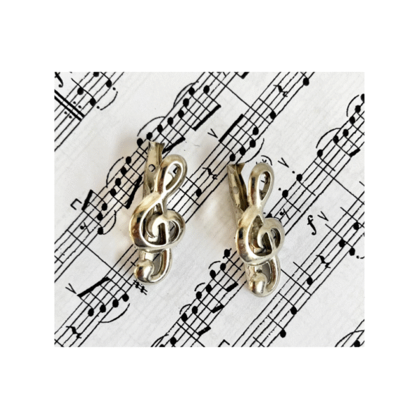 34 - 2025-10-01T143718.087 Prendedor de Partitura Clipets - Clave de Sol Prata - (Par)