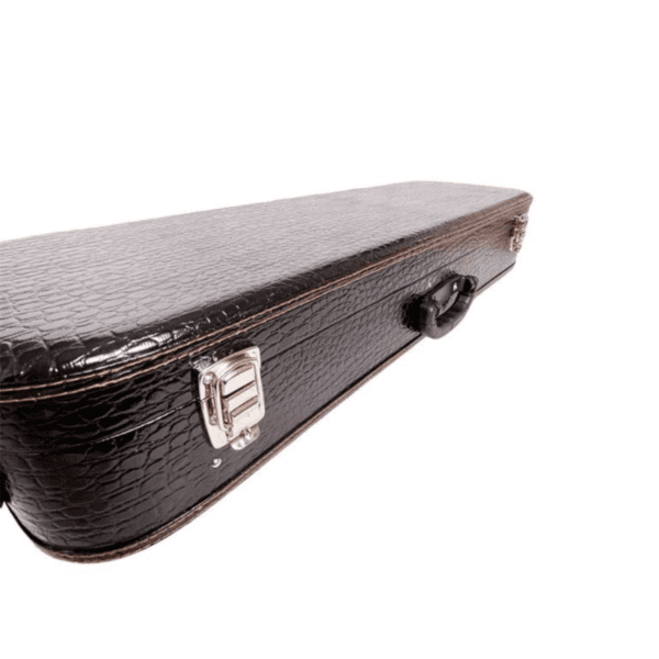 Estojo Para Violino Retangular Preto Croco com Espaço Hinário
