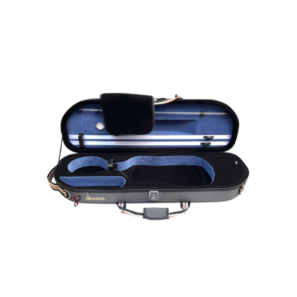 Estojo Meia Lua Térmico Luxo Interior Azul Para Violino 4/4