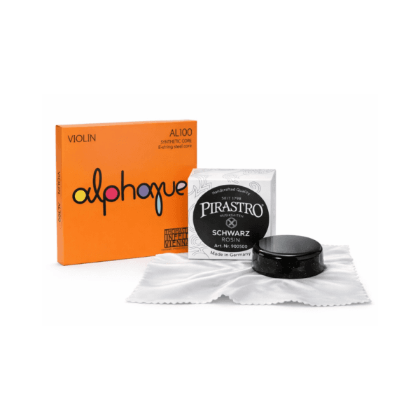 Kit Cordas Thomastik Alphayue AL100 4/4 +Breu Pirastro Schwarz Kit Cordas Thomastik Alphayue AL100 4/4 +Breu Pirastro Schwarz